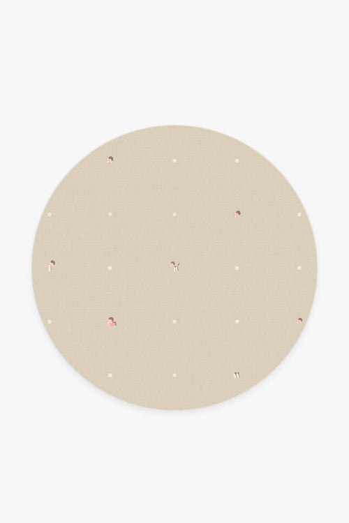Gray Malin Umbrella Dot Cream & Pink Tufted Rug