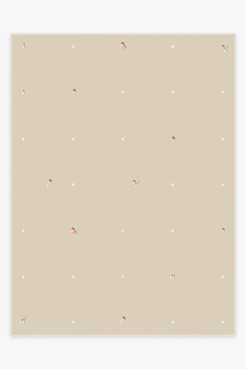 Gray Malin Umbrella Dot Cream & Pink Tufted Rug