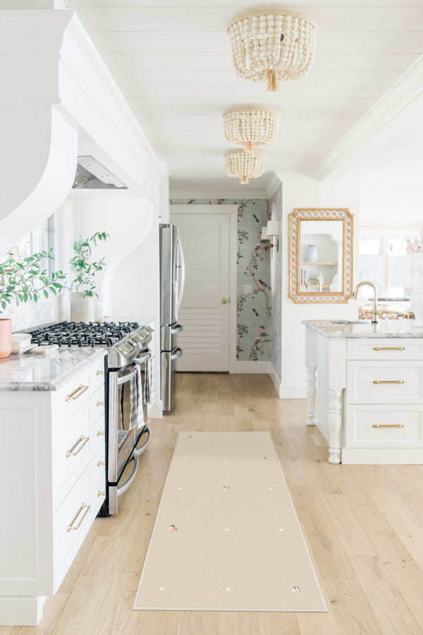 Gray Malin Umbrella Dot Cream & Pink Tufted Rug