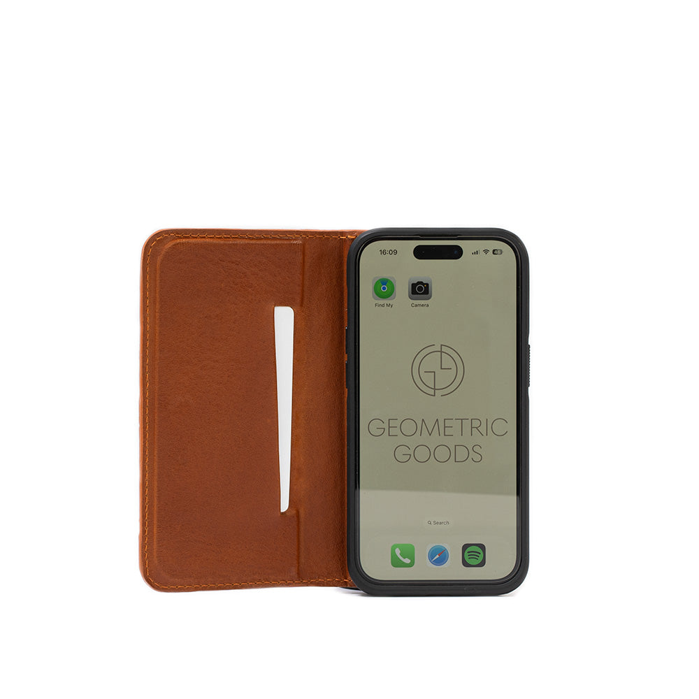 iPhone 15 series Leather Folio Case Wallet with MagSafe - The