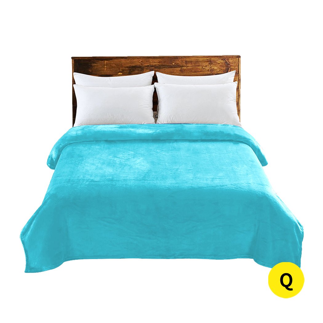 DreamZ 320GSM 220x240cm Ultra Soft Mink Blanket Warm Throw in Teal
