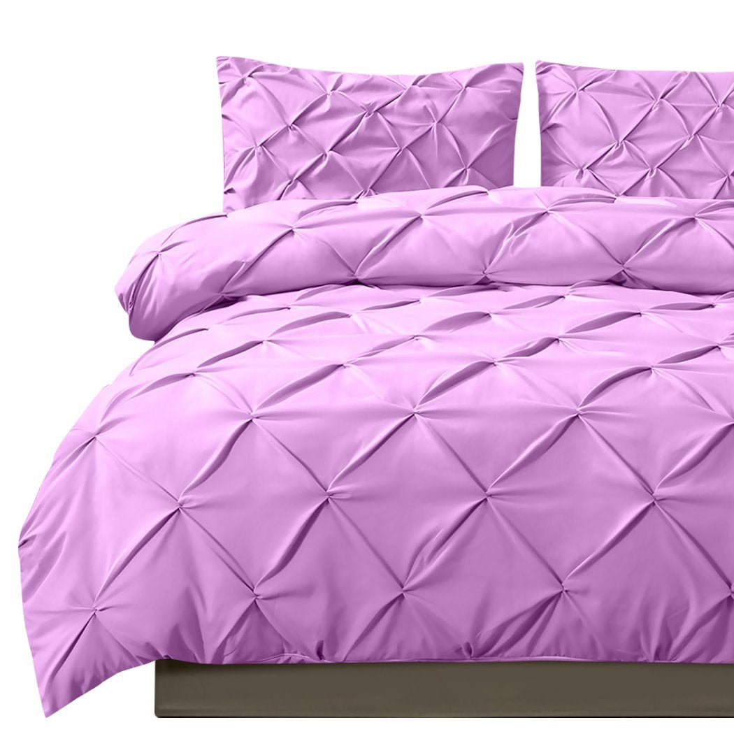 DreamZ Diamond Pintuck Duvet Cover Pillow Case Set in Full Size in
