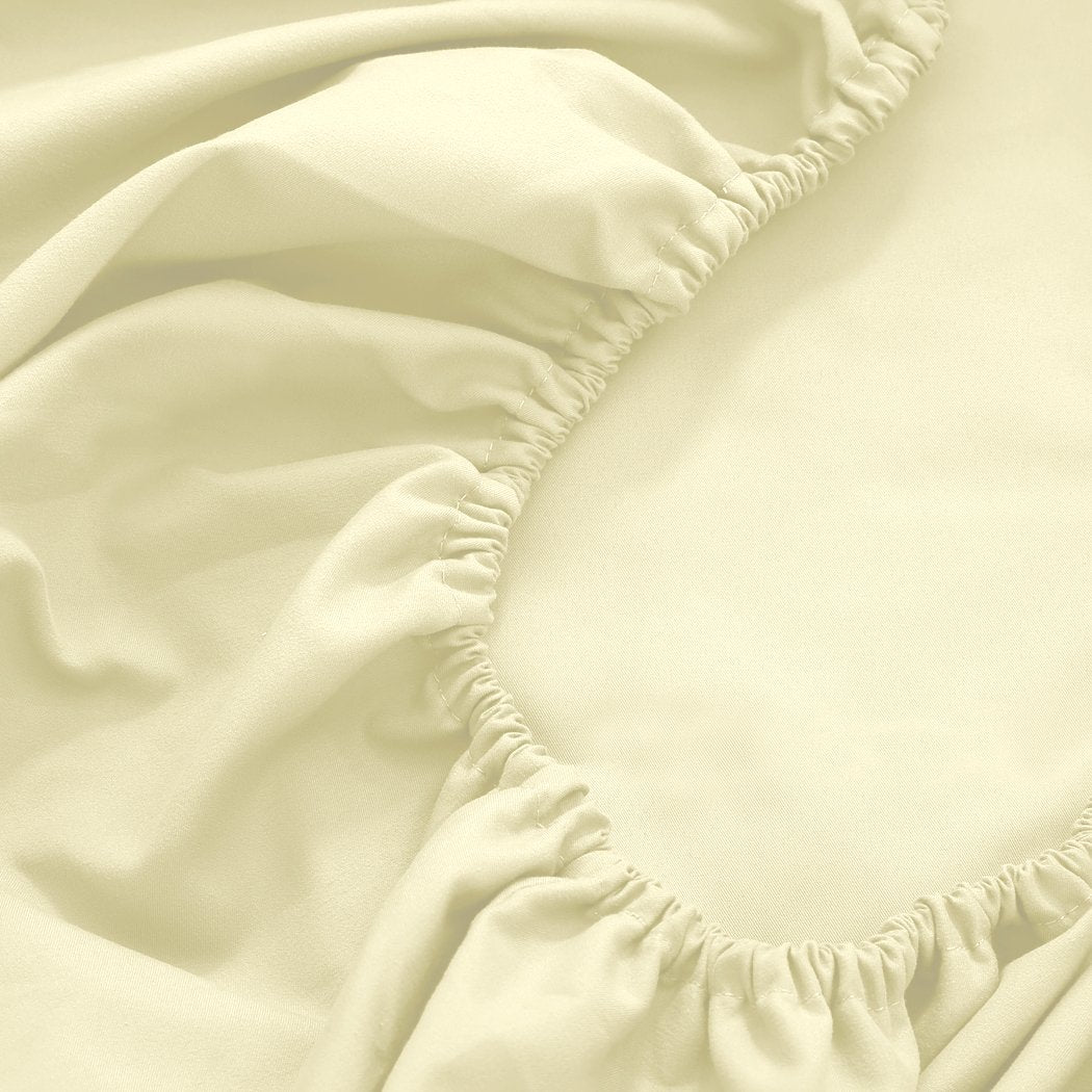 DreamZ Queen / King / Super King 4 Piece Bed Sheet Set Flat Fitted