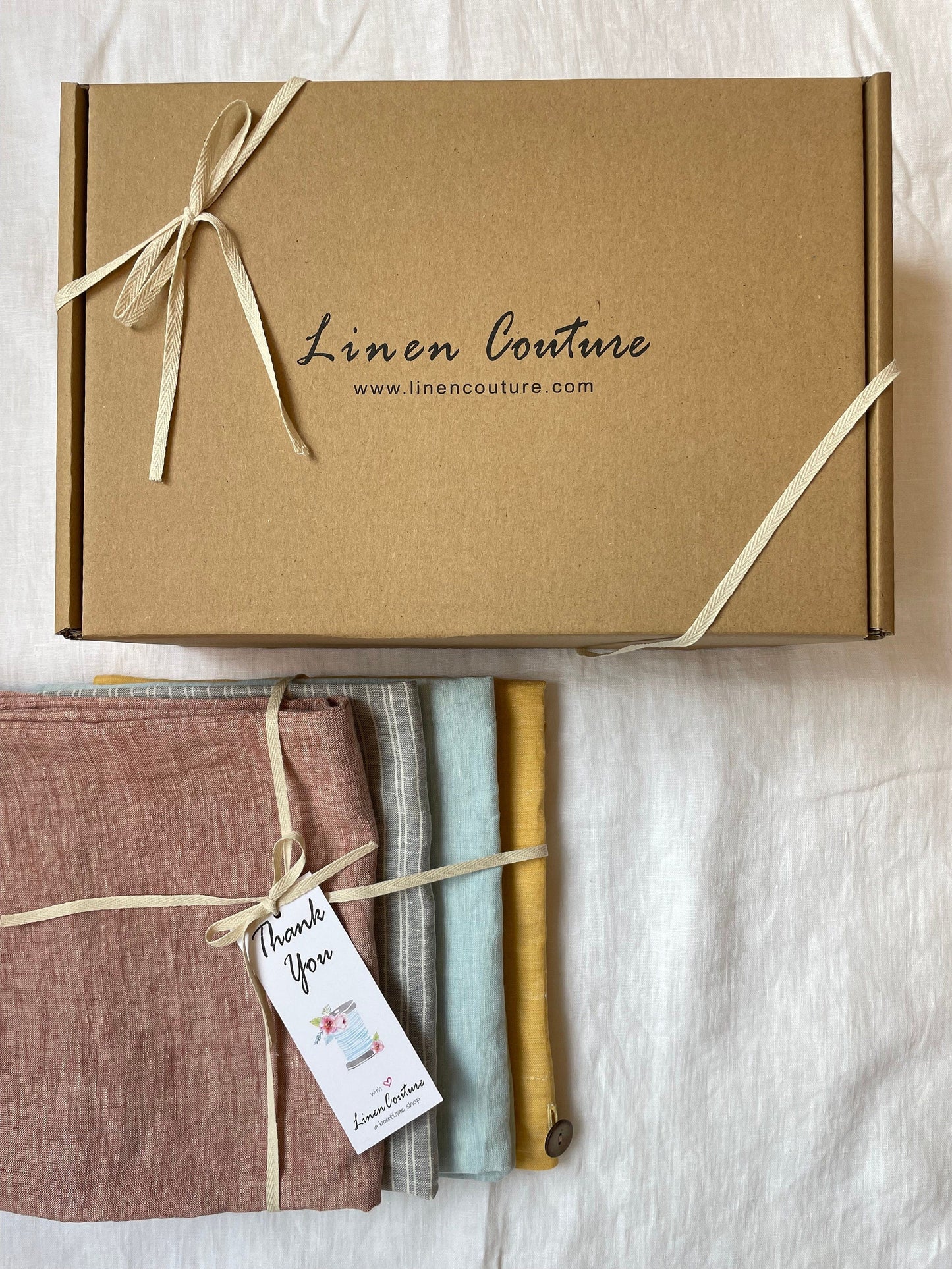 Linen curtain with pleating tape and crown in Safari green