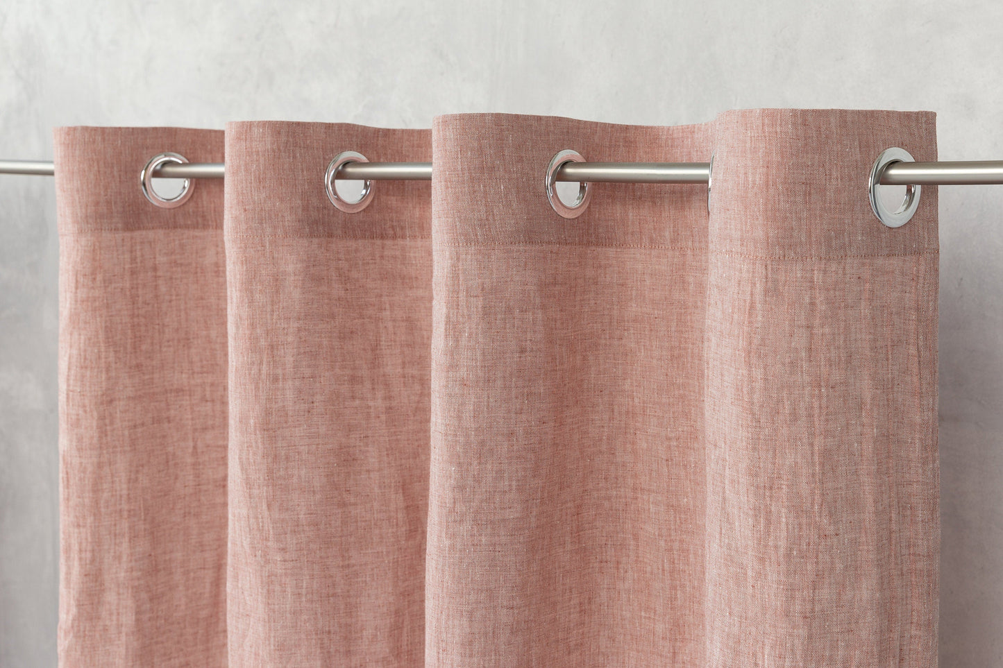Melange Burgundy linen curtain with grommets