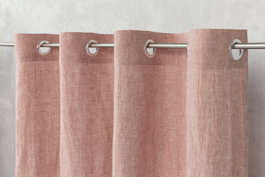 Melange Burgundy linen curtain with grommets