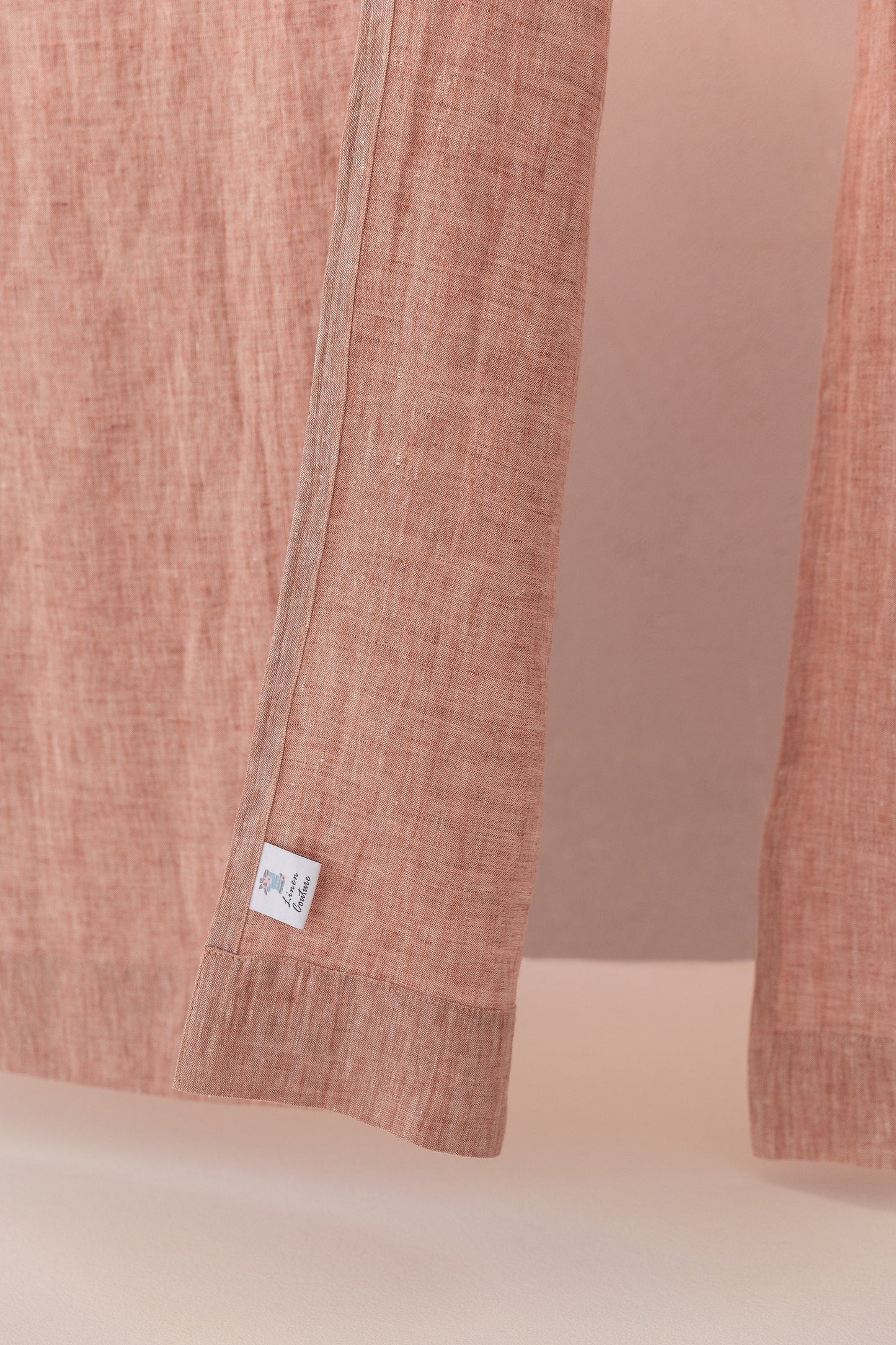 Melange Burgundy linen curtain with grommets