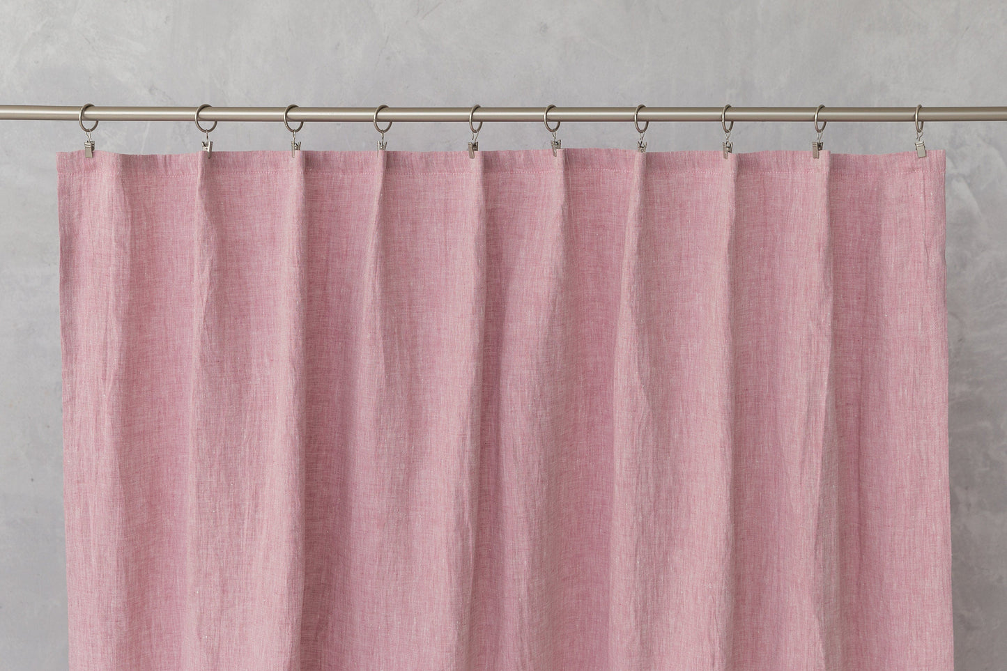 Woodrose linen curtain with pleating tape