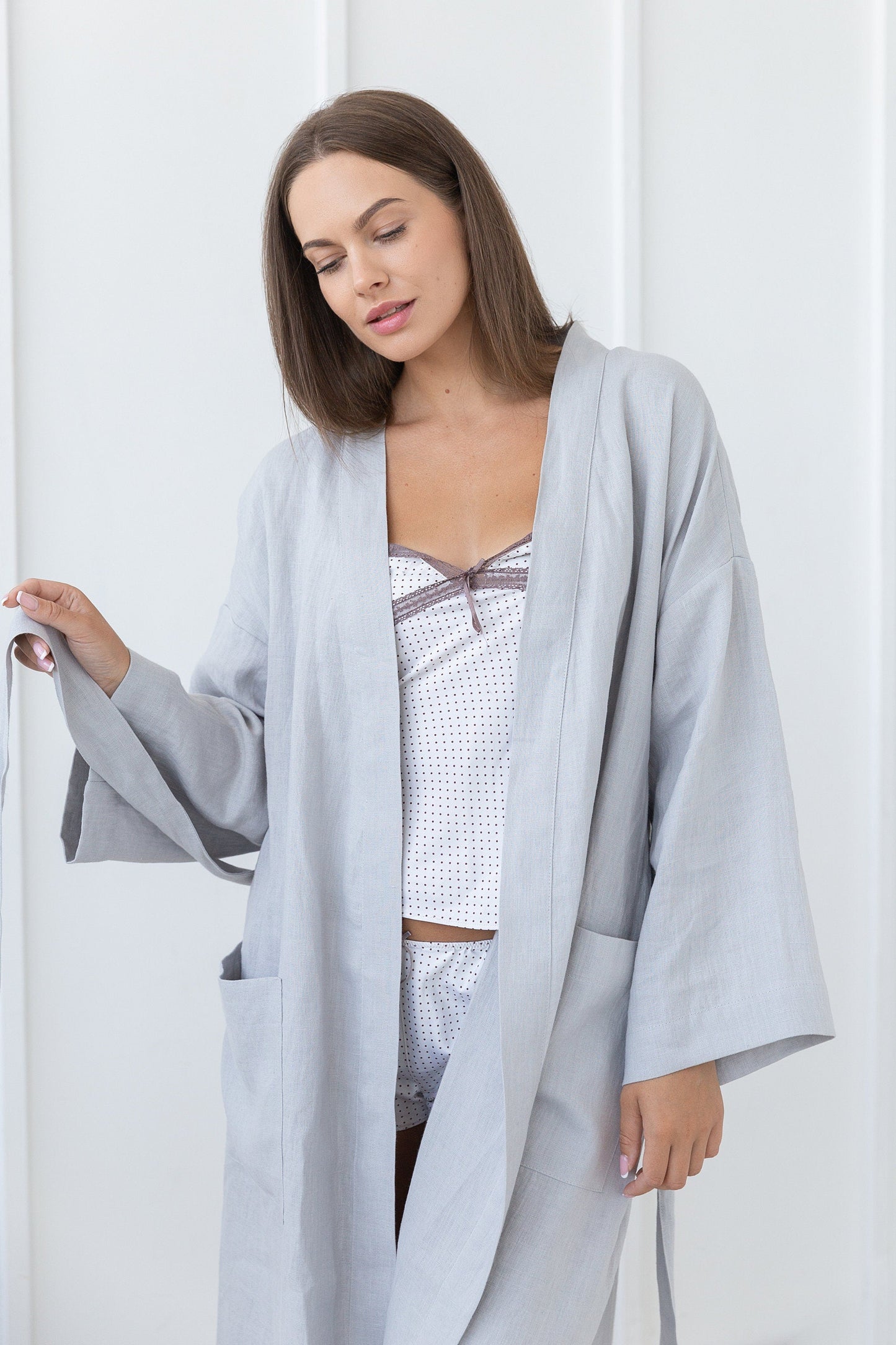 Light Grey linen robe