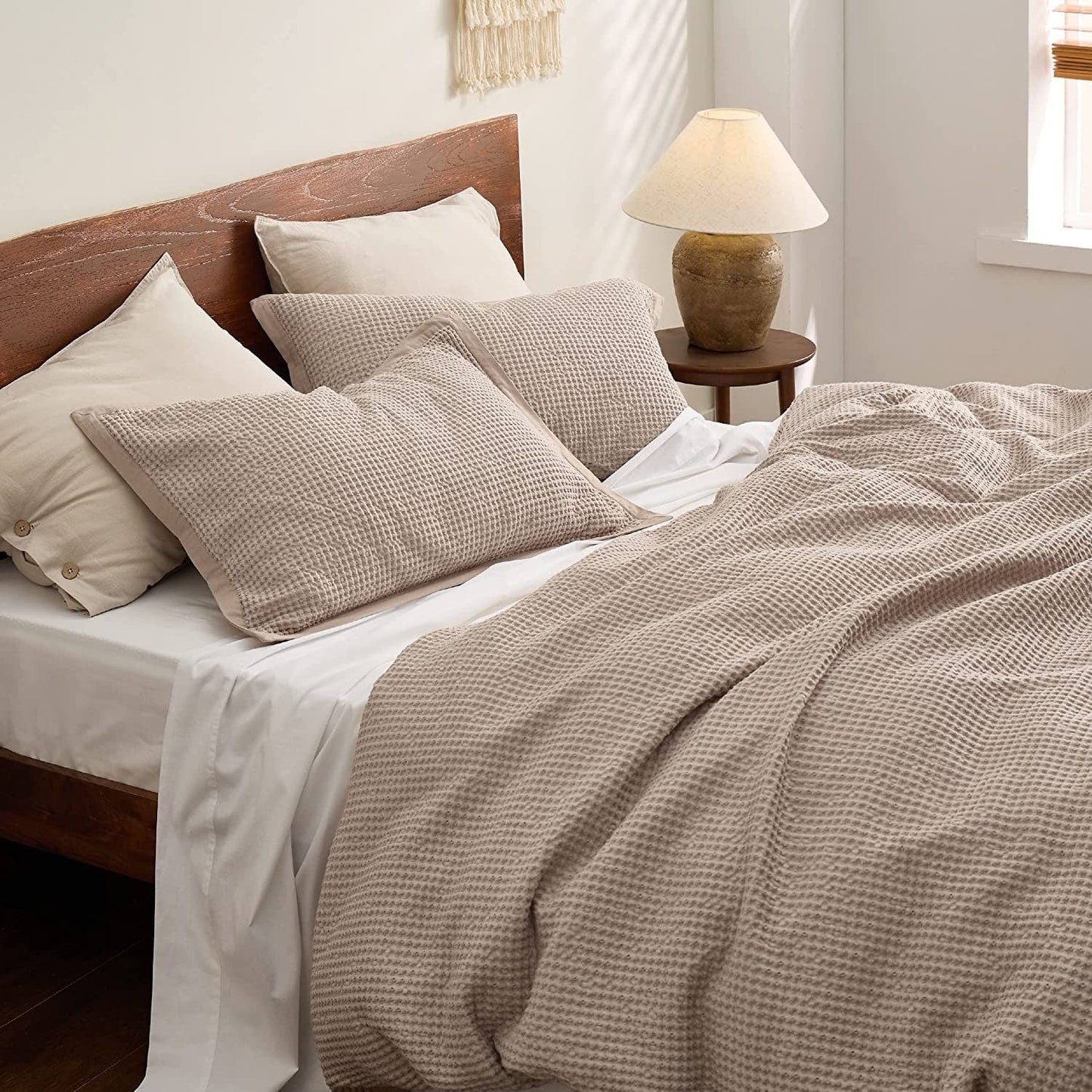 Waffle Weave Pure Linen Duvet Cover Sets