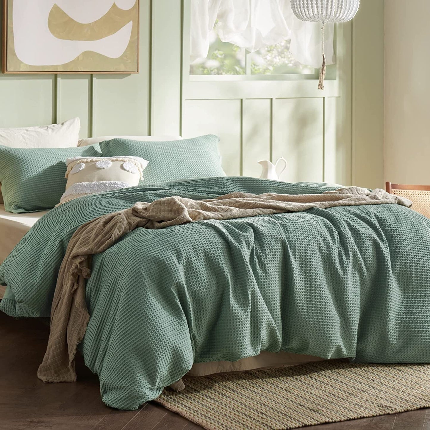 Waffle Weave Pure Linen Duvet Cover Sets