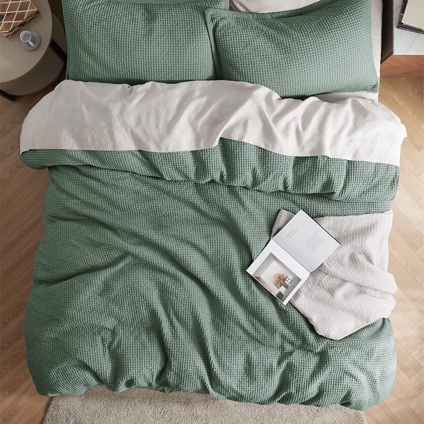 Waffle Weave Pure Linen Duvet Cover Sets