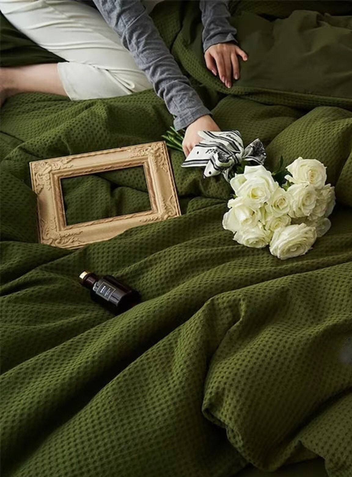 Waffle Weave Pure Linen Duvet Cover Sets