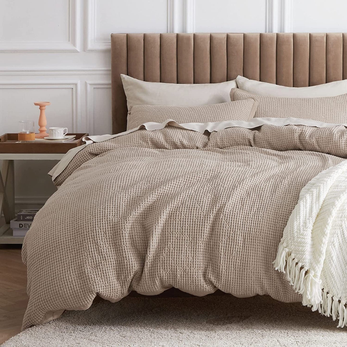 Waffle Weave Pure Linen Duvet Cover Sets