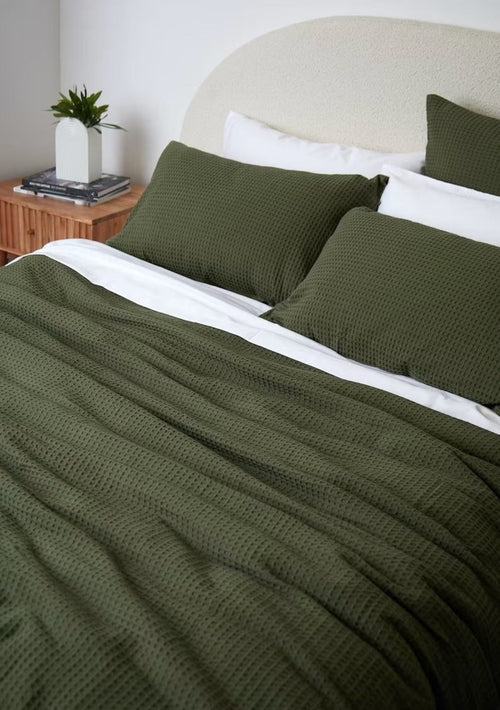 Waffle Weave Pure Linen Duvet Cover Sets