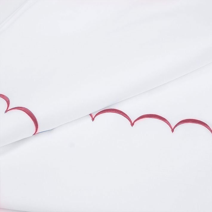 White with Bubblegum Pink - Cotton Sateen, Pure Linen, Linen Cotton