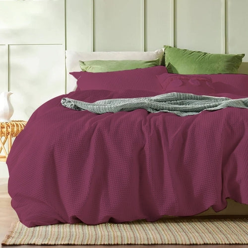 Waffle Weave Pure Linen Duvet Cover Sets