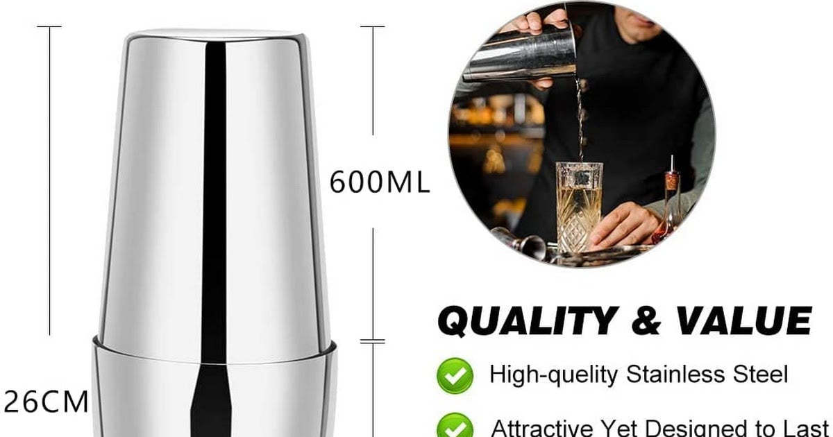 VIKUS 35 Pieces Cocktail Shaker Set Bartender Kit with Rotating 360?