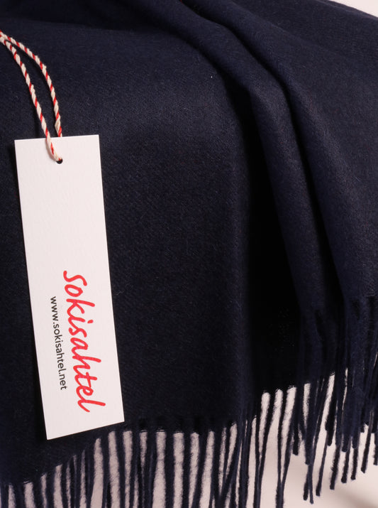 Alpaca wool dark blue plaid