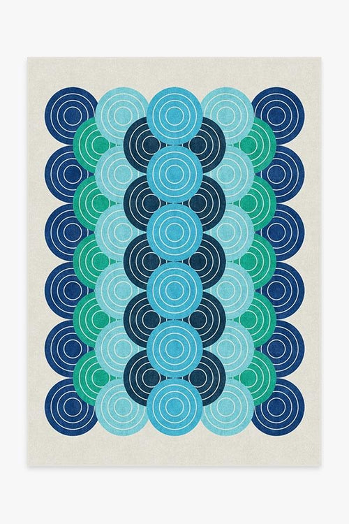 Jonathan Adler Biba Blue Green Tufted Rug