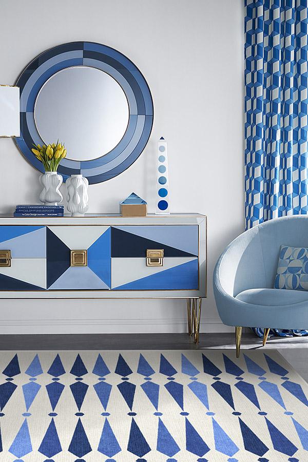Jonathan Adler Carnaby Mykonos Blue Tufted Rug