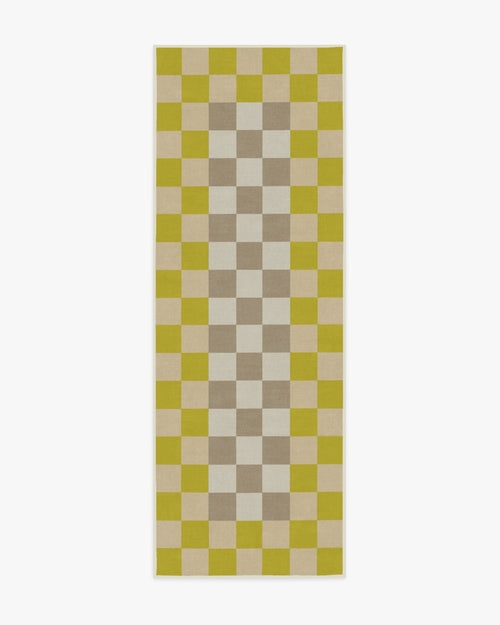 Jonathan Adler Checker Border Chartreuse Tufted Rug