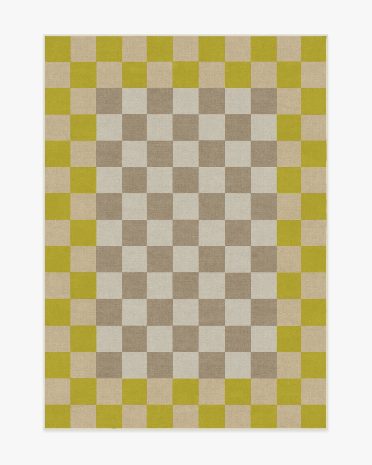 Jonathan Adler Checker Border Chartreuse Tufted Rug
