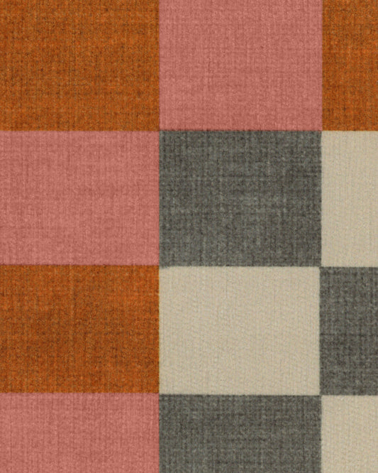 Jonathan Adler Checker Border Pink & Orange Tufted Rug