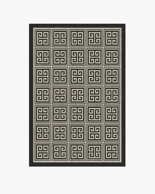 Jonathan Adler Greek Key Black & Ivory Tufted Rug