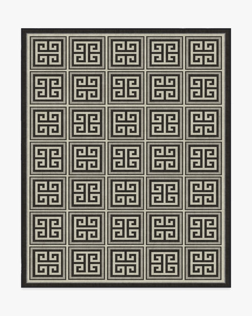 Jonathan Adler Greek Key Black & Ivory Tufted Rug