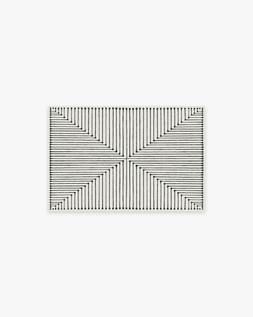 Jonathan Adler Inkdrop Black & Ivory Tufted Rug