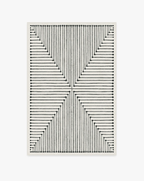 Jonathan Adler Inkdrop Black & Ivory Tufted Rug