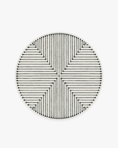 Jonathan Adler Inkdrop Black & Ivory Tufted Rug