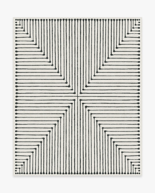 Jonathan Adler Inkdrop Black & Ivory Tufted Rug