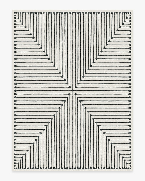 Jonathan Adler Inkdrop Black & Ivory Tufted Rug