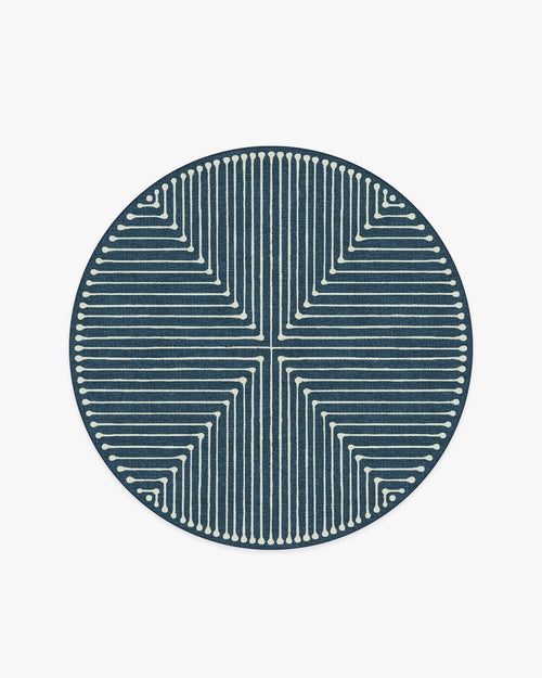 Jonathan Adler Inkdrop Lapis Blue Tufted Rug