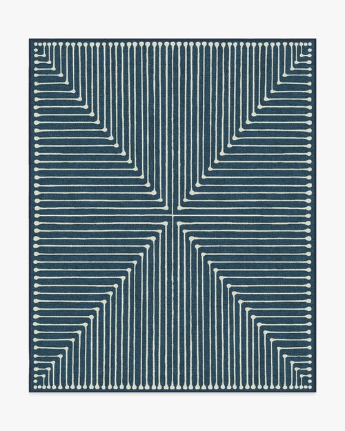 Jonathan Adler Inkdrop Lapis Blue Tufted Rug