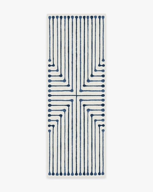 Jonathan Adler Inkdrop Slate Blue Tufted Rug