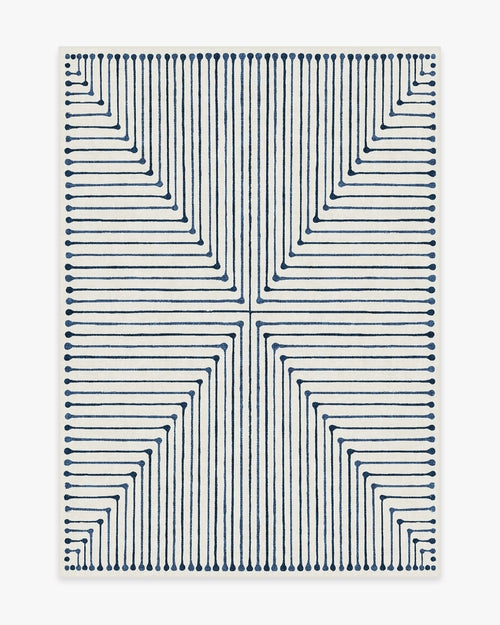 Jonathan Adler Inkdrop Slate Blue Tufted Rug