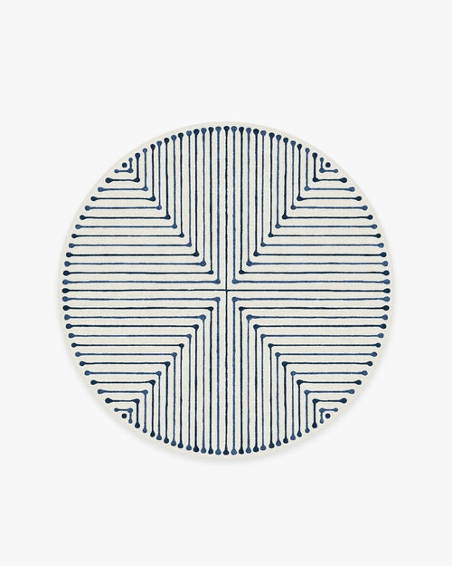 Jonathan Adler Inkdrop Slate Blue Tufted Rug