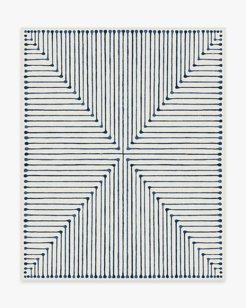 Jonathan Adler Inkdrop Slate Blue Tufted Rug