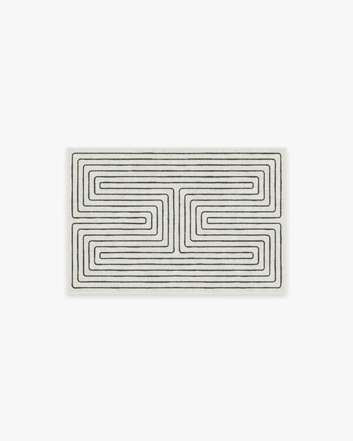 Jonathan Adler Labyrinth Black & Ivory Tufted Rug