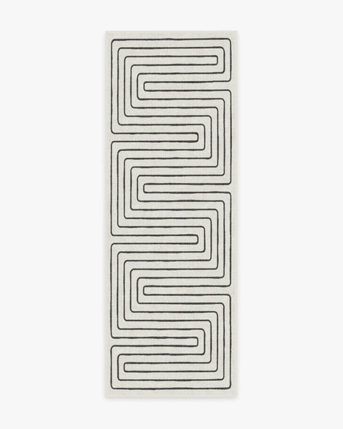 Jonathan Adler Labyrinth Black & Ivory Tufted Rug