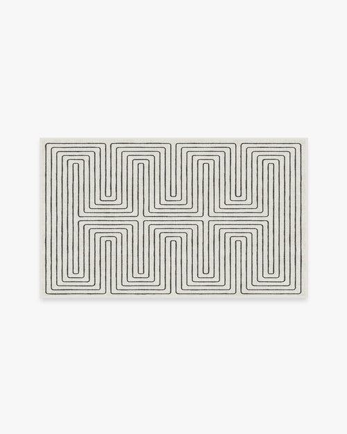 Jonathan Adler Labyrinth Black & Ivory Tufted Rug