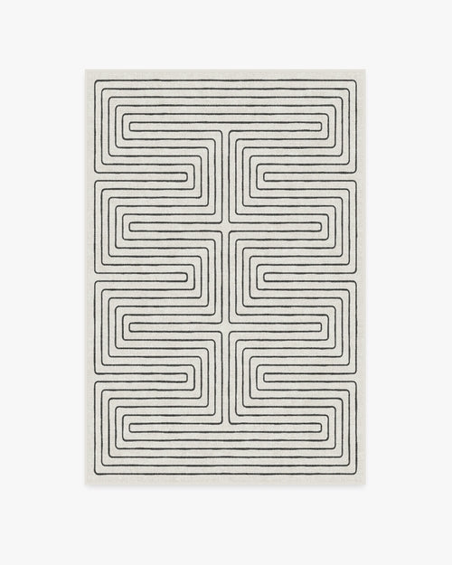 Jonathan Adler Labyrinth Black & Ivory Tufted Rug
