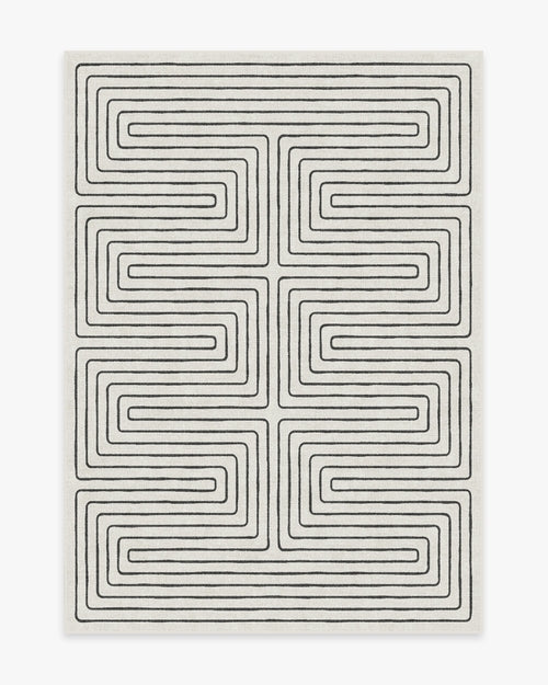 Jonathan Adler Labyrinth Black & Ivory Tufted Rug