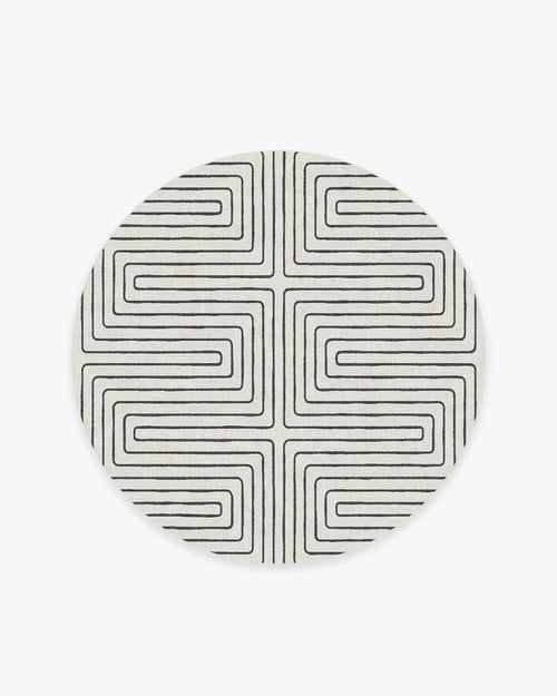 Jonathan Adler Labyrinth Black & Ivory Tufted Rug