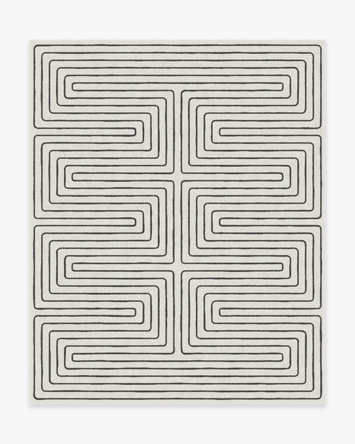Jonathan Adler Labyrinth Black & Ivory Tufted Rug