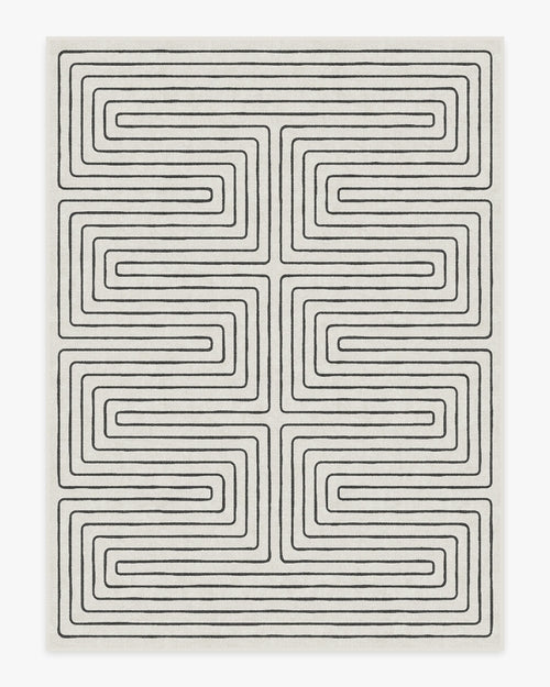 Jonathan Adler Labyrinth Black & Ivory Tufted Rug