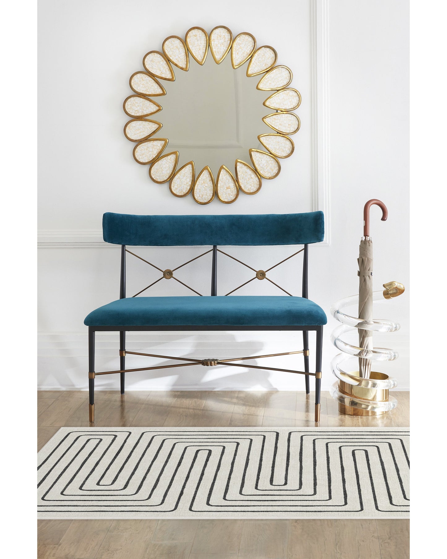 Jonathan Adler Labyrinth Black & Ivory Tufted Rug